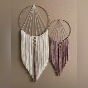 Handmade macramé wall hangings